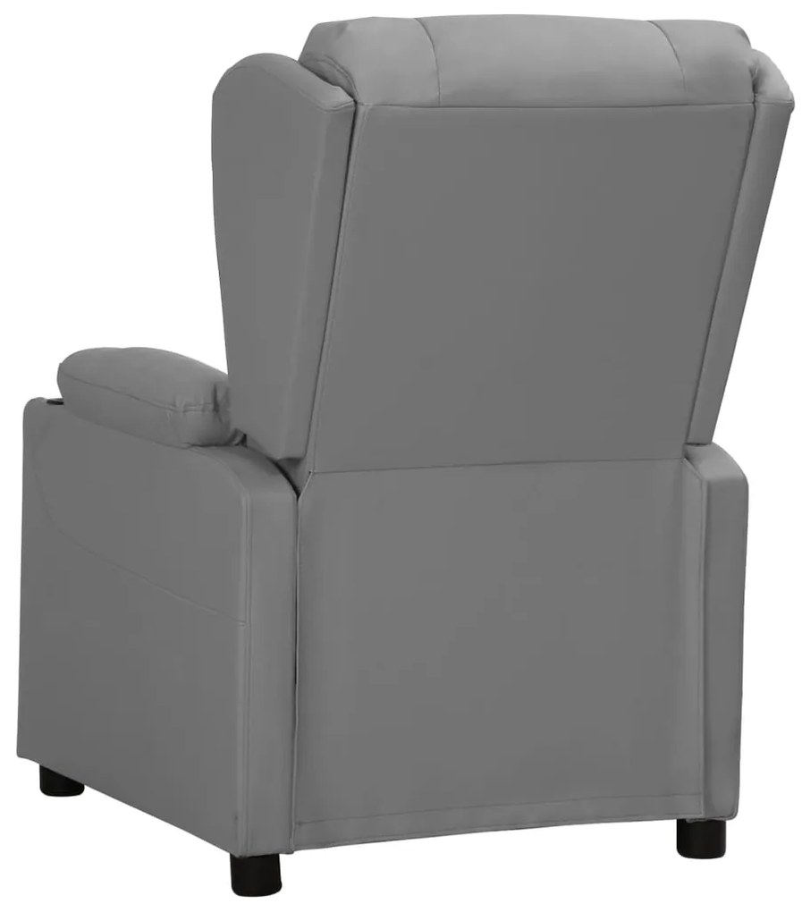 vidaXL Πολυθρόνα Ανακλινόμενη με Ανύψωση Γκρι Συνθετικό Δέρμα