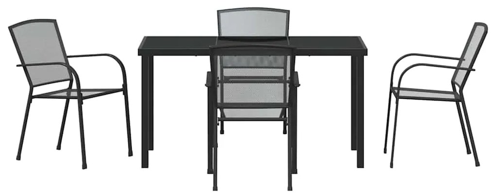 vidaXL Σέτ φαγητού για κήπο 5 pcs Ανθρακί Χάλυβας με επίστρωση πούδρας