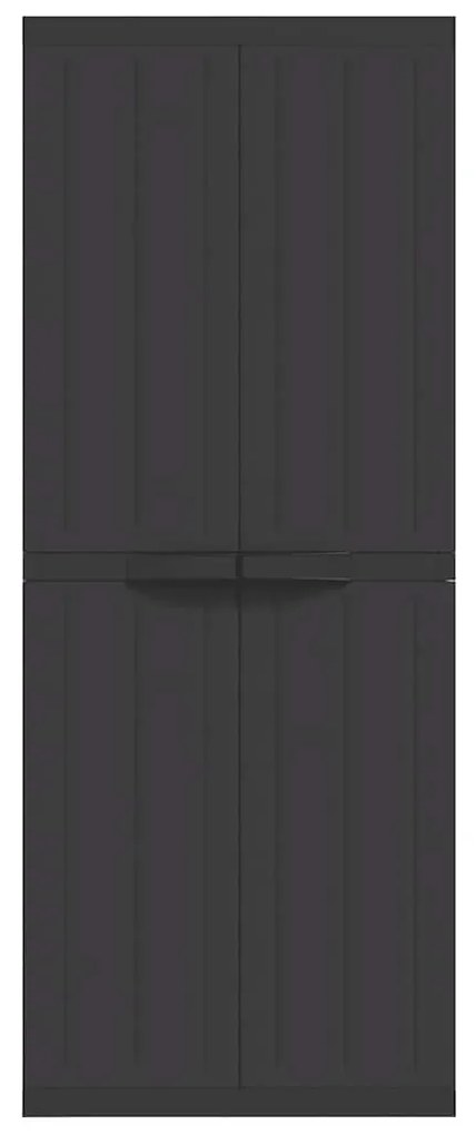 vidaXL Ντουλάπι Αποθ. Εξ. Χώρου Μαύρο 65x37x165εκ. Πολυπροπυλένιο
