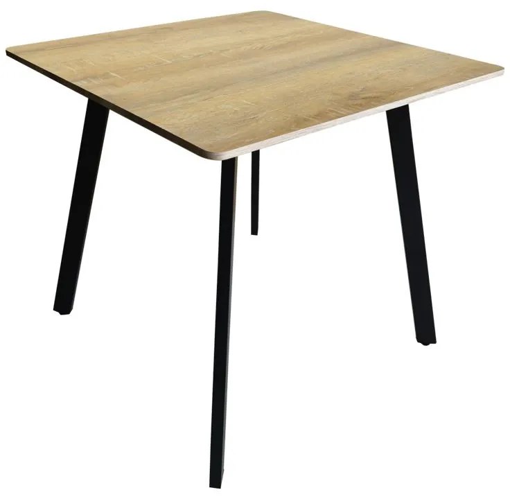 Τραπέζι Squaro sonoma mdf με μαύρα μεταλλικά πόδια 80x80x75εκ 80x80x75 εκ.