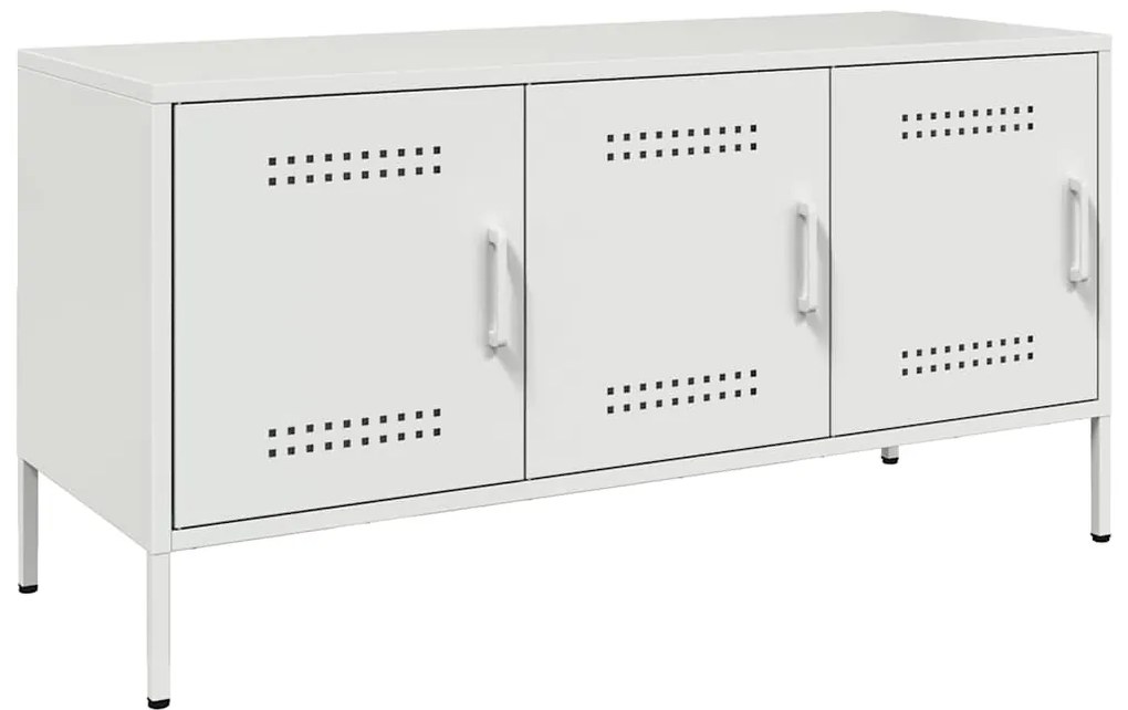 vidaXL Έπιπλο Τηλεόρασης Λευκό 100,5x39x50,5 εκ. από Ατσάλι