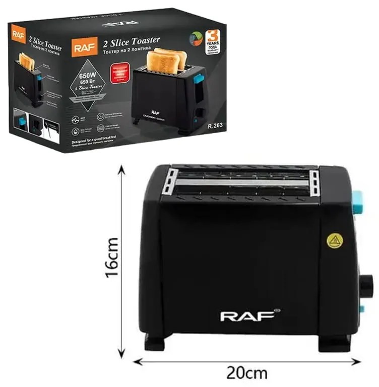 RAF Φρυγανιέρα 2 Θέσεων 650W R.263 - 2 Slice Toaster