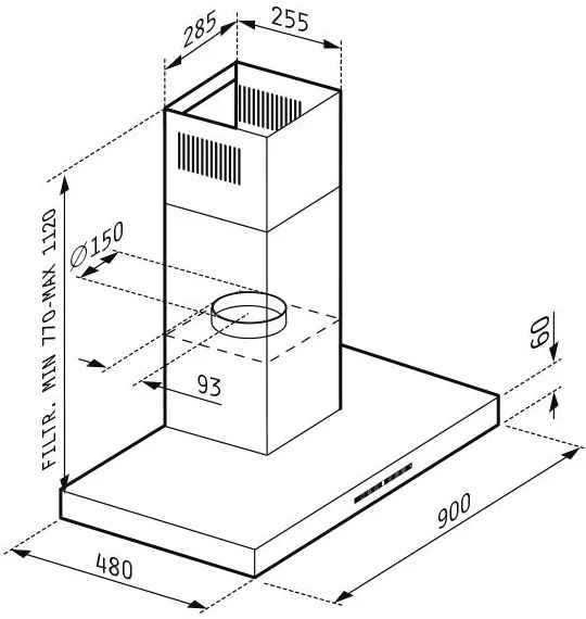 Απορροφητήρας Pyramis Agilo 60 εκ.