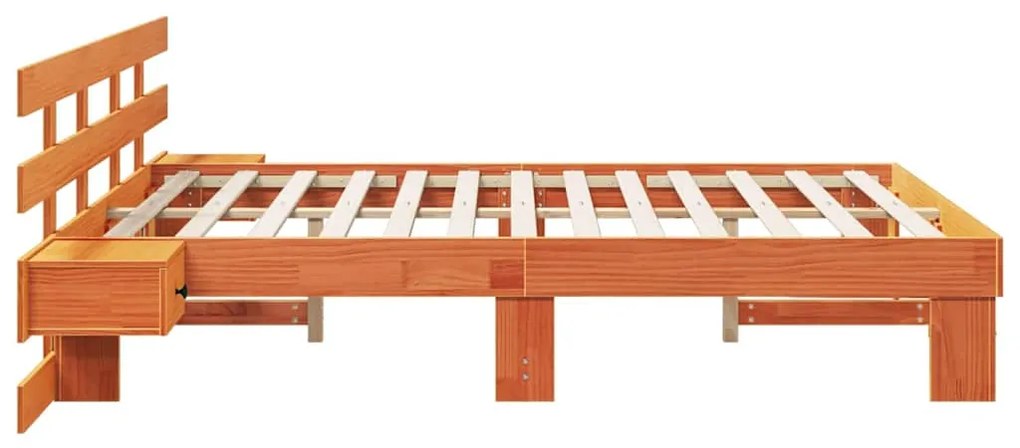 vidaXL Σκελετός Κρεβατιού Καφέ 150 x 200 cm Στερεά ξυλεία πεύκου