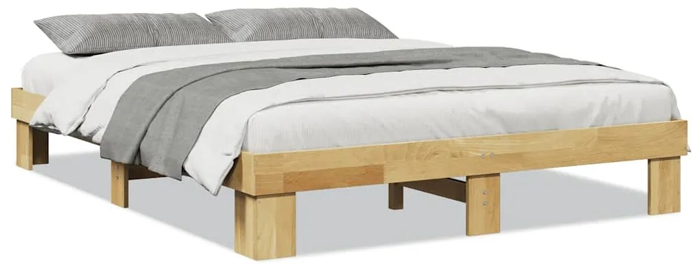vidaXL Πλαίσιο κρεβατιού χωρίς στρώμα 140x200 cm μασίφ ξύλο δρυς