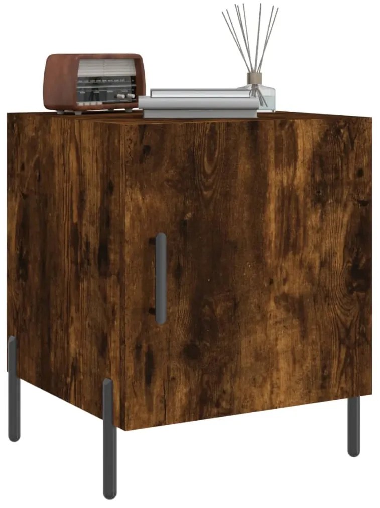 vidaXL Κομοδίνο Καπνιστή Δρυς 40 x 40 x 50 εκ. από Επεξεργασμένο Ξύλο