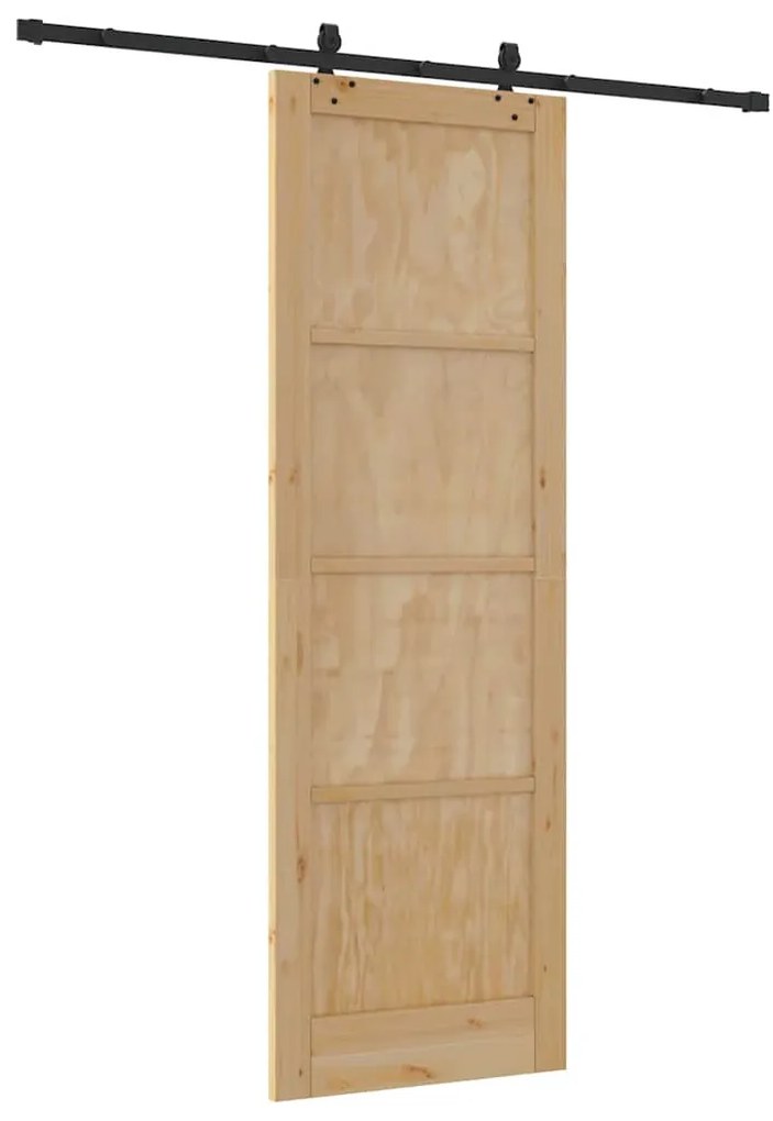 vidaXL Συρόμενη Πόρτα Φυσικό και μαύρο 78 x 232 cm
