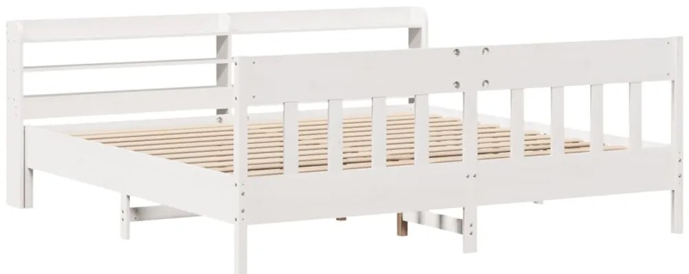 vidaXL Σκελετός Κρεβ. Χωρίς Στρώμα Λευκό 180x200 εκ Μασίφ Πεύκο