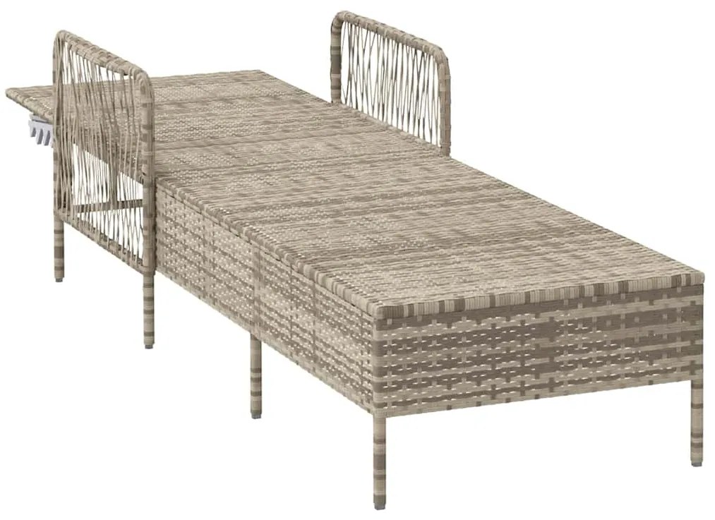 vidaXL Ξαπλώστρα Ανοιχτό γκρι 157 x 55 x 92 εκ. συνθετικό ρατάν