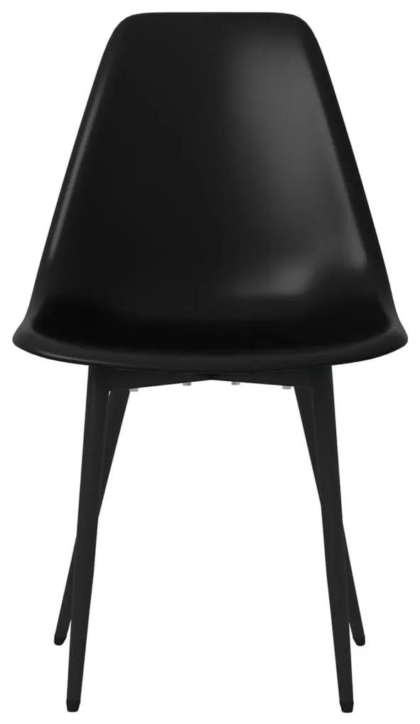 Καρέκλες Τραπεζαρίας 6 τεμ. Μαύρες από Πολυπροπυλένιο - Μαύρο