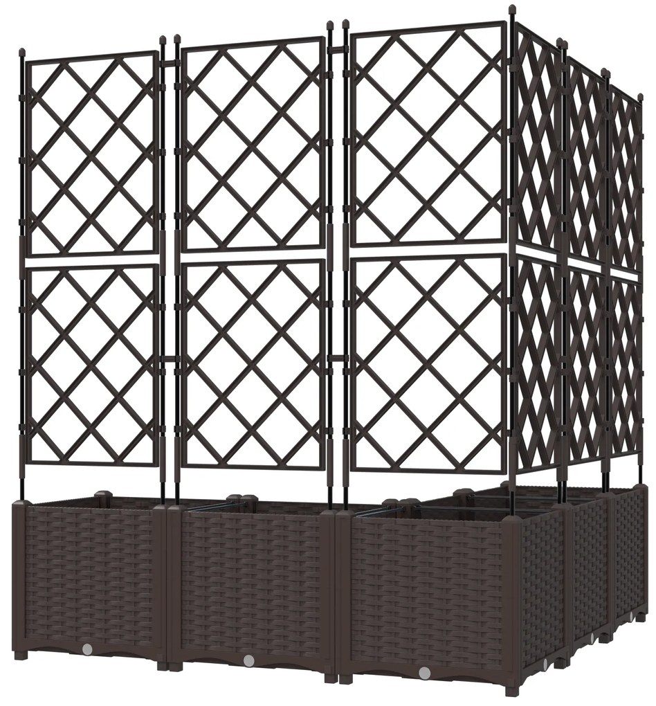 vidaXL Γλάστρα κήπου με πλέγμα 5 τεμ Καφέ 120x120x143 εκ