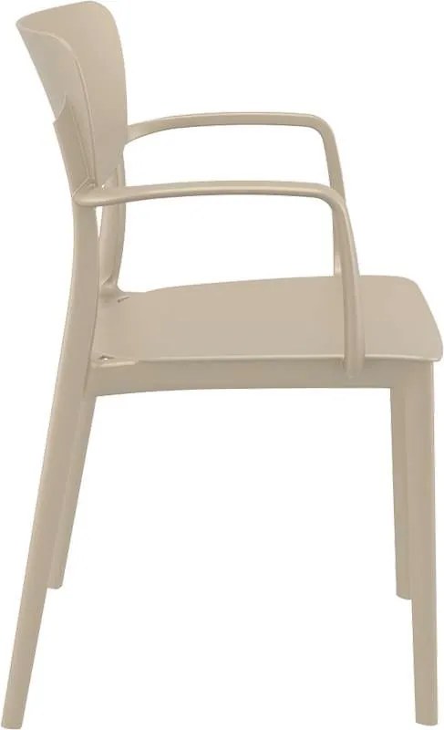 Πολυθρόνα Πολυπροπυλενίου Lisa Dove Grey 54X53X82εκ.