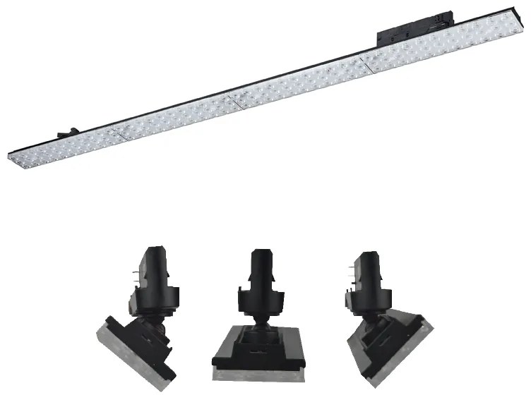 BLACK LED LINEAR MOVABLE TRACK LUMINAIRE 40W 4000K 3-PHASE 90° 5600LM 230V AC Ra90 L1144MM 5YRS  ACA MARK4040B4M