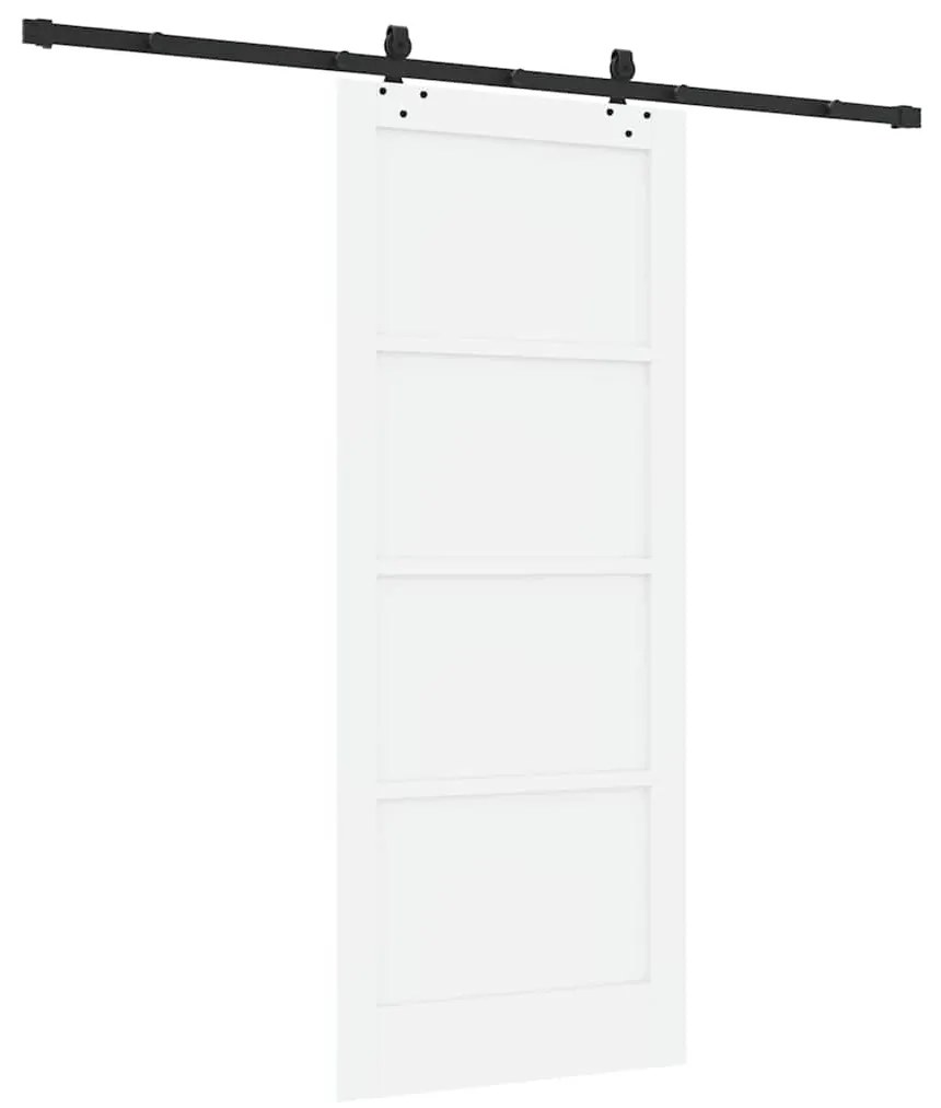 vidaXL Σετ Συρόμενης Πόρτας ORKDAL Λευκό και μαύρο 83 x 202 εκ.