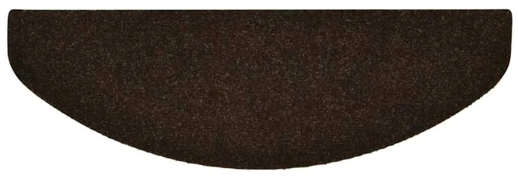 vidaXL Πατάκια Σκαλιών Αυτοκόλλητα 5 τεμ. Καφέ Ημίστρογγυλά Μεγάλα 65x21x4 εκ.