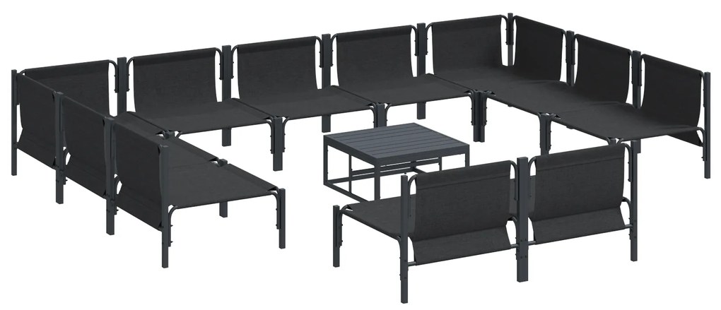 vidaXL Σετ Καναπέ Κήπου 12 pcs Ανθρακί Ατσάλι