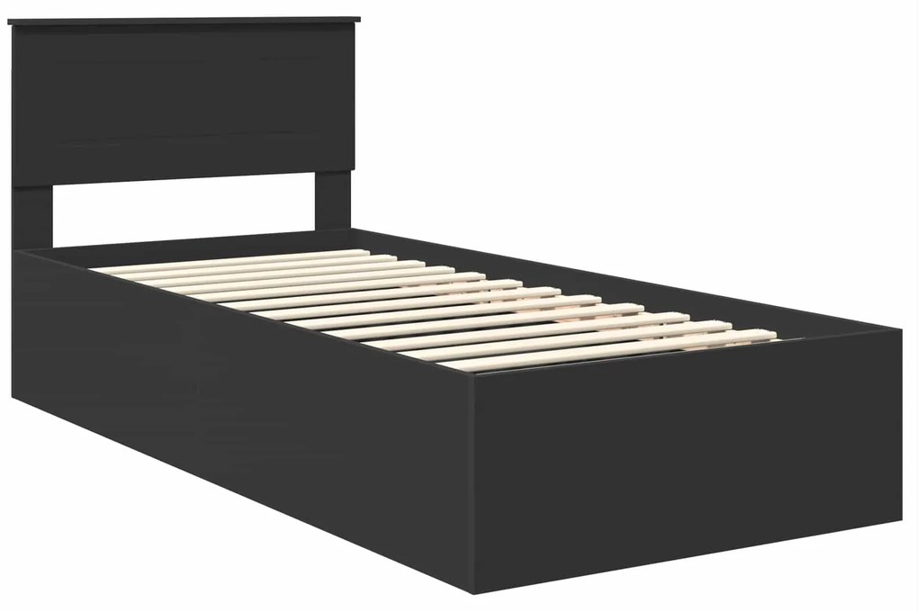 vidaXL Σκελετός Κρεβατιού Μαύρο 120 x 200 cm Επεξεργασμένο ξύλο