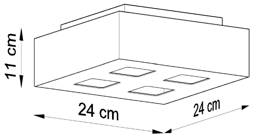 Sollux Φωτιστικό οροφής Mono 4,ατσάλι,4xGU10/40w