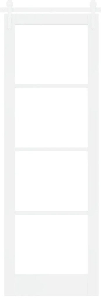 vidaXL Συρόμενη Πόρτα με Σετ Υλικών Λευκή 78x232 cm Συμπαγές Ξύλο Άλσους
