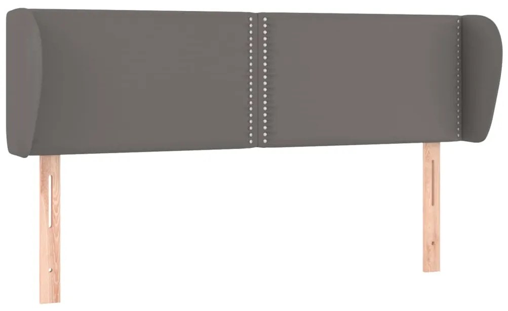 vidaXL Κεφαλάρι με Πτερύγια Γκρι 147x23x78/88 εκ. Συνθετικό Δέρμα
