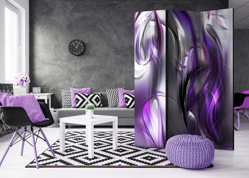 Διαχωριστικό με 3 τμήματα - Purple Swirls [Room Dividers] 135x172