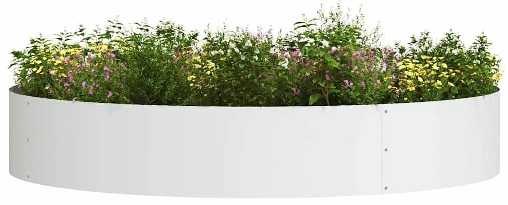 vidaXL Γλάστρα Κήπου Λευκό 120 x 120 x 20 εκ. Ψυχρής έλασης χάλυβας