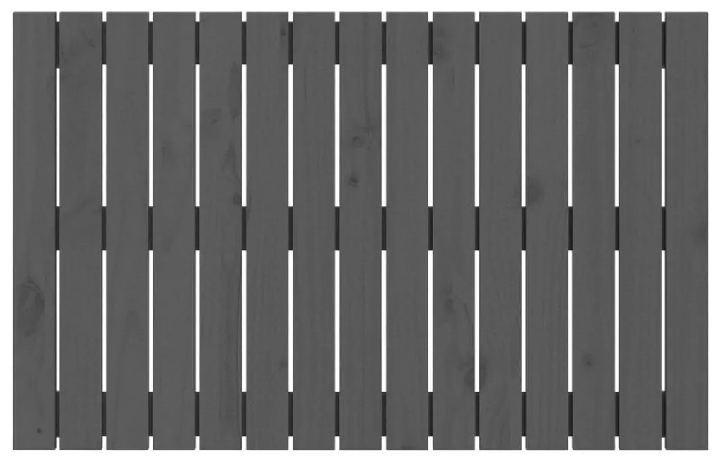 Κεφαλάρι Τοίχου Γκρι 95,5x3x60 εκ. από Μασίφ Ξύλο Πεύκου - Γκρι