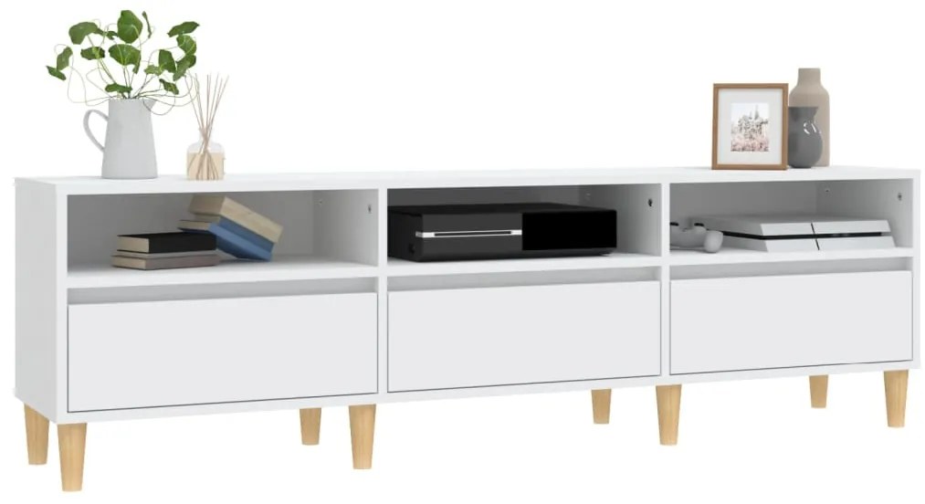 vidaXL Έπιπλο Τηλεόρασης Λευκό 150x30x44,5 εκ. Επεξεργασμένο Ξύλο