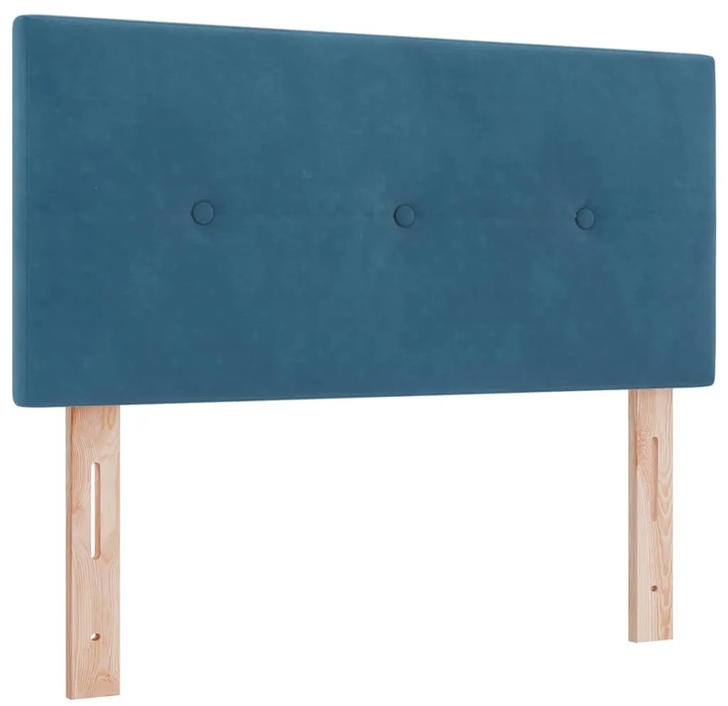 vidaXL Κρεβάτι με ελατήρια Σκούρο Μπλε 100 x 200 cm Βελούδο