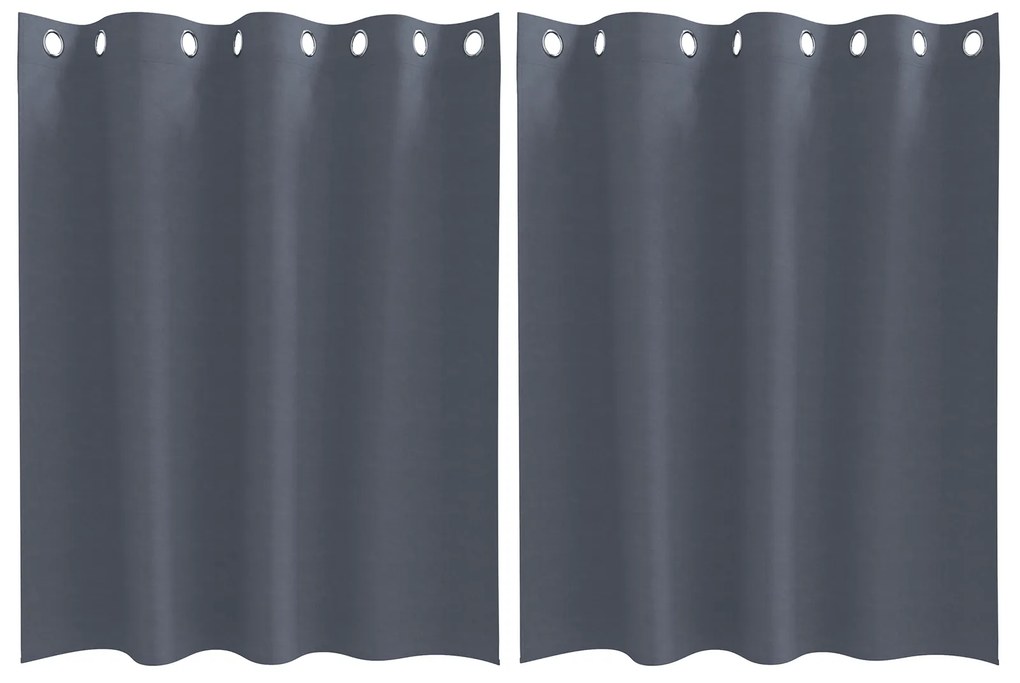 vidaXL Κουρτίνες με κουρτίνες 2 pcs Ανθρακί 140 x 140 cm Πολυεστέρας