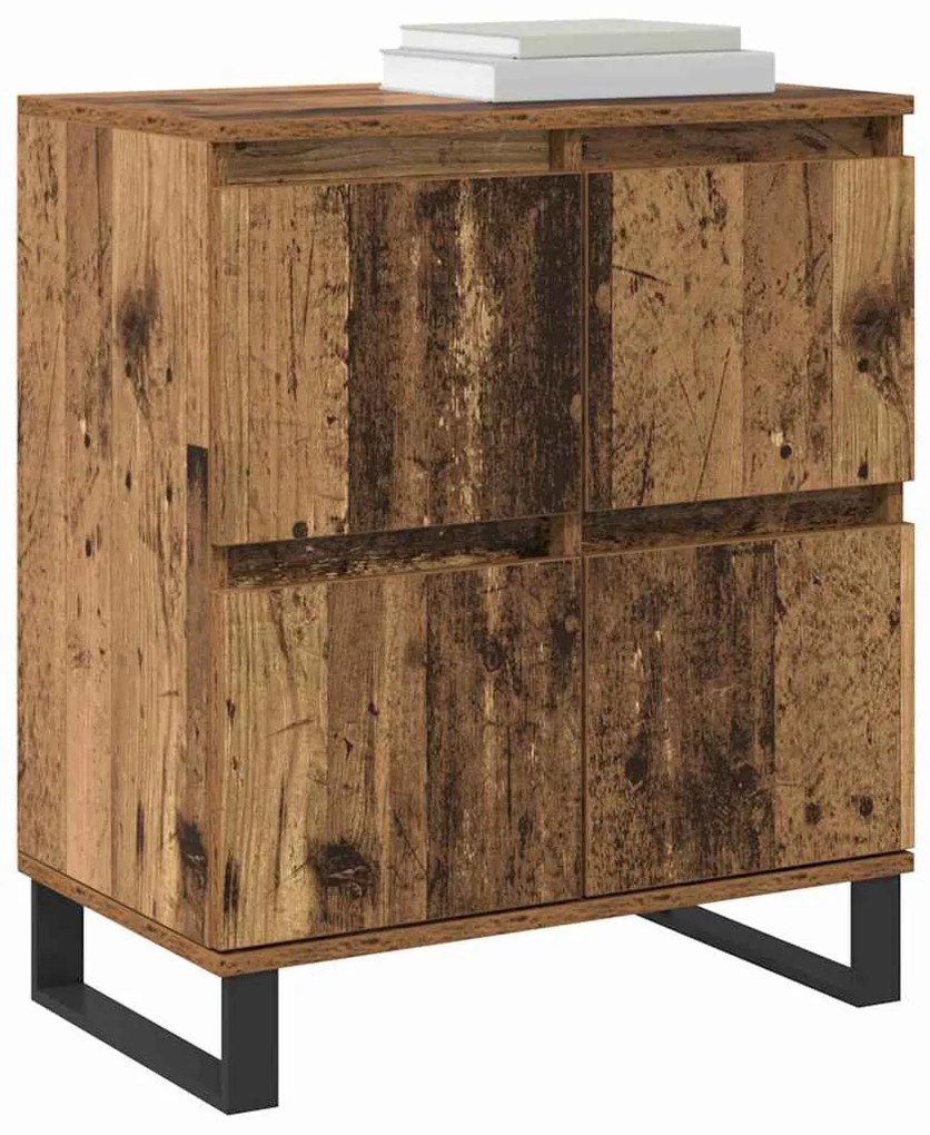 vidaXL Πλαϊνό γραφείο 2 pcs Παλιό ξύλο 60 x 35 x 70 cm