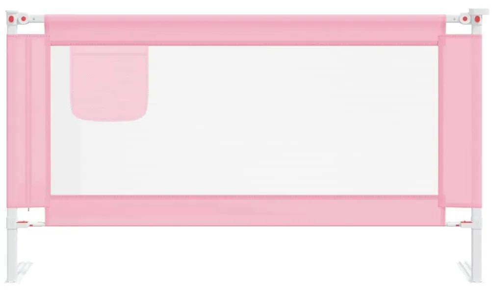 vidaXL Μπάρα Κρεβατιού Προστατευτική Ροζ 150 x 25 εκ. Υφασμάτινη