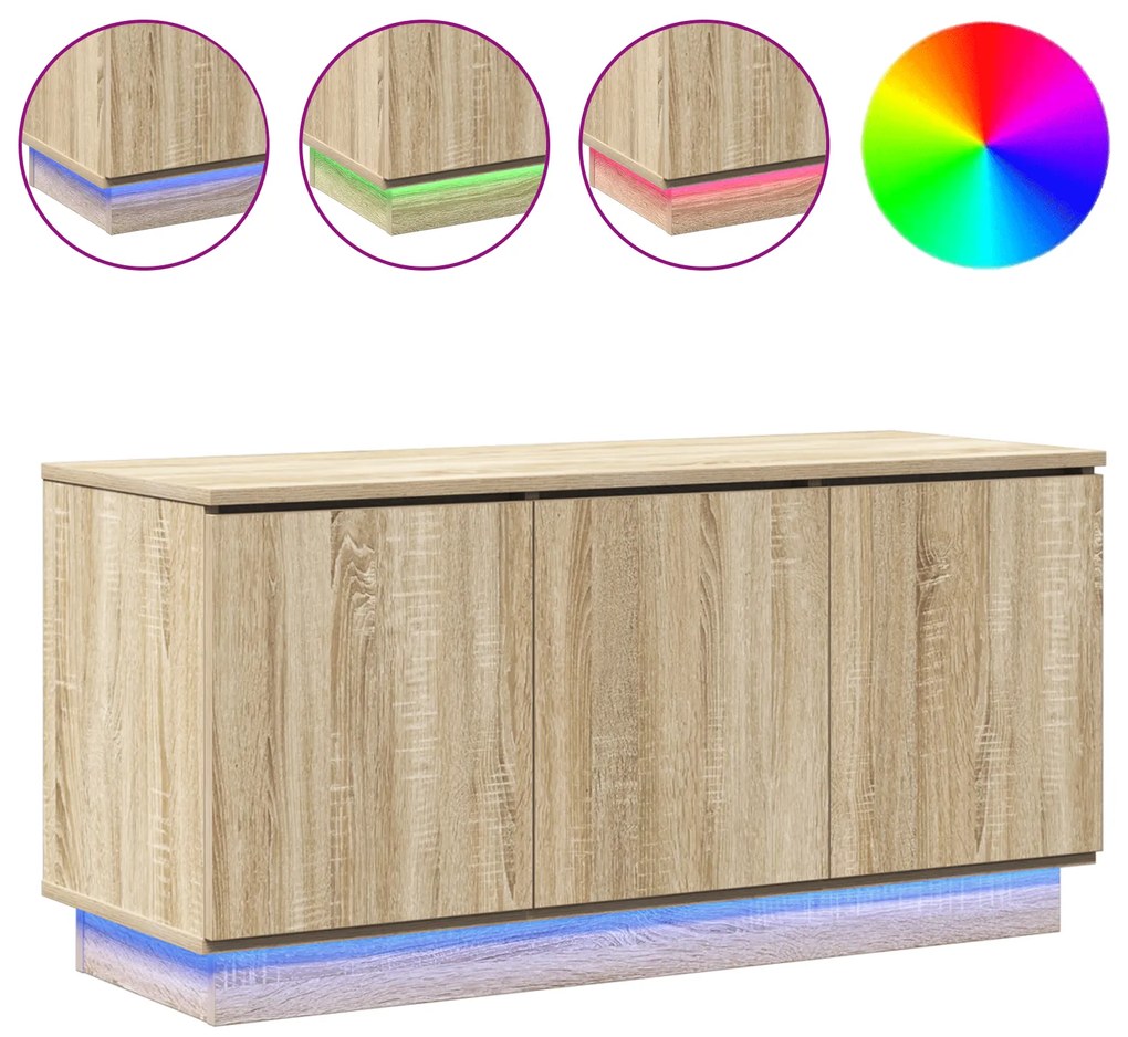 vidaXL ντουλάπι τηλεόρασης δρυς Sonoma 100x38x49 εκ. Επεξεργασμένο ξύλο