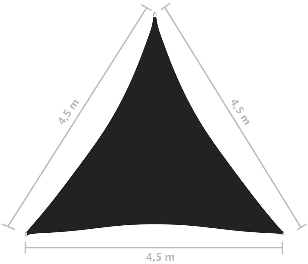 Πανί Σκίασης Τρίγωνο Μαύρο 4,5 x 4,5 x 4,5 μ. από Ύφασμα Oxford - Μαύρο