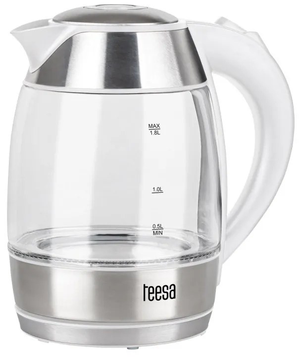 TEESA Ηλεκτρικός Βραστήρας 1.8L Γυάλινος Λευκός