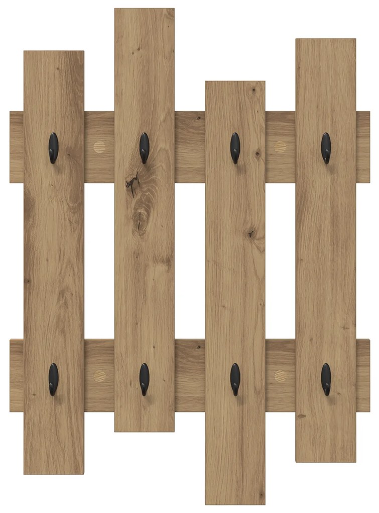 vidaXL Τοίχου Κρεμάστρα Επιτοίχιο artisan δρυς 60 x 3 x 82 εκ.