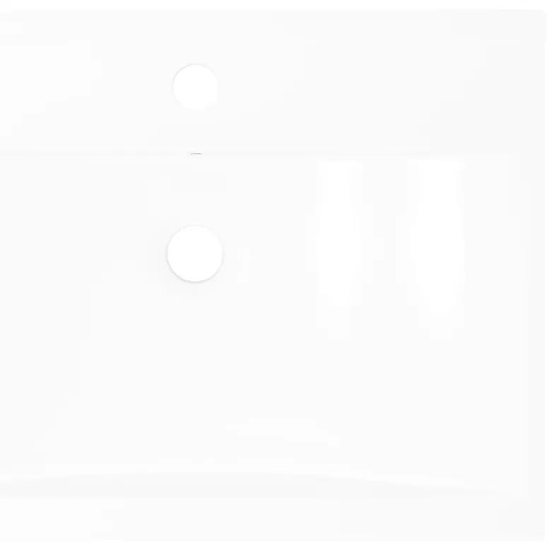 vidaXL Νιπτήρας Πολυτελής Ορθογώνιος με Οπή Βρύσης Λευκός 60x46 εκ. Κεραμικός