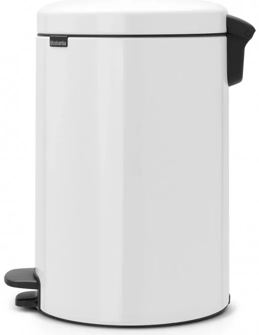 Κάδος με πεντάλ Brabantia NewIcon 649034, 20 l, Ομαλό κλείσιμο, Αντιολισθητική βάση, Λευκό