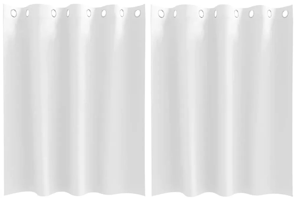 vidaXL Κουρτίνες με κουρτίνες 2 pcs Καθαρό Λευκό 140x140cm Πολυεστέρας