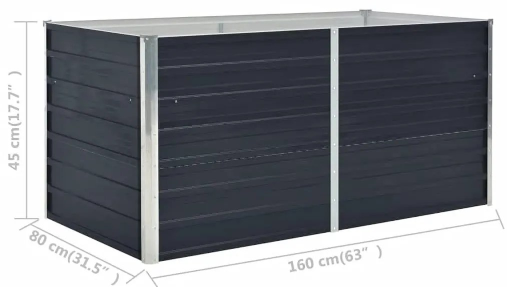 vidaXL Ζαρντινιέρα Ψηλή Ανθρακί 160x80x45 εκ. Γαλβανισμένος Χάλυβας