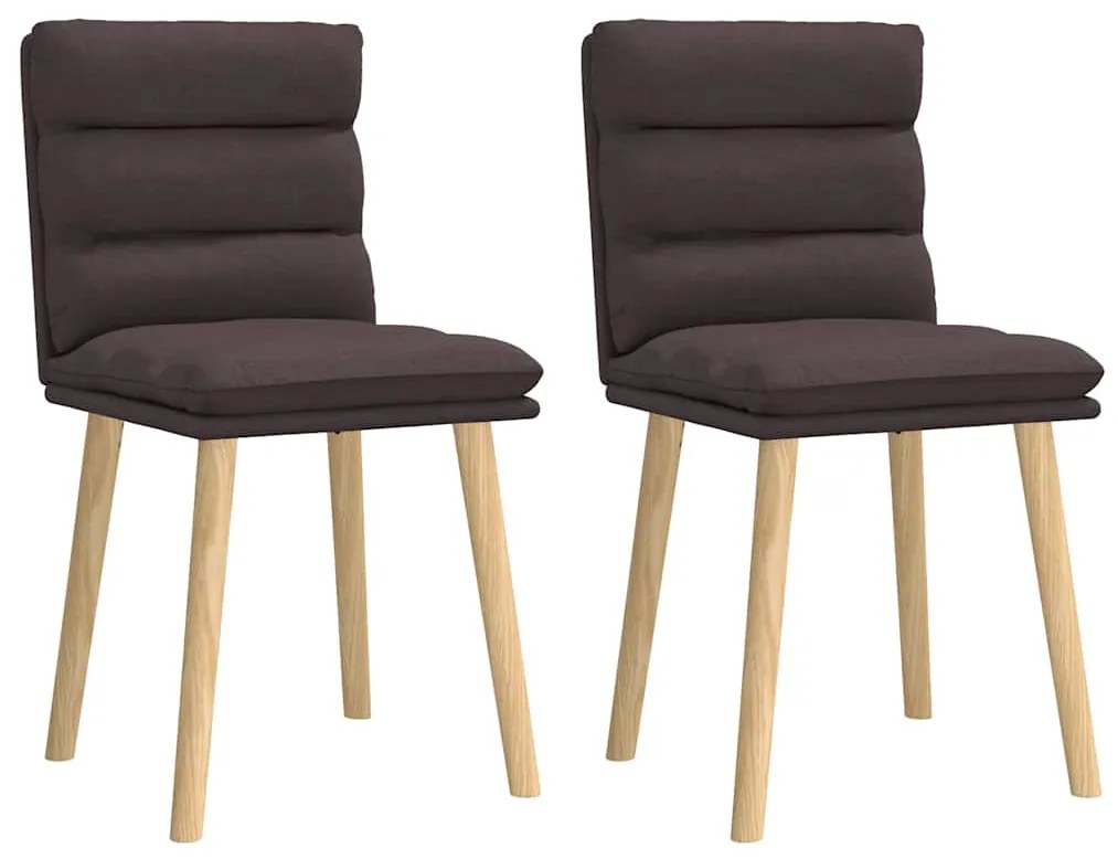 vidaXL Καρέκλες Τραπεζαρίας 2 τεμ. Σκούρο Καφέ Υφασμάτινες
