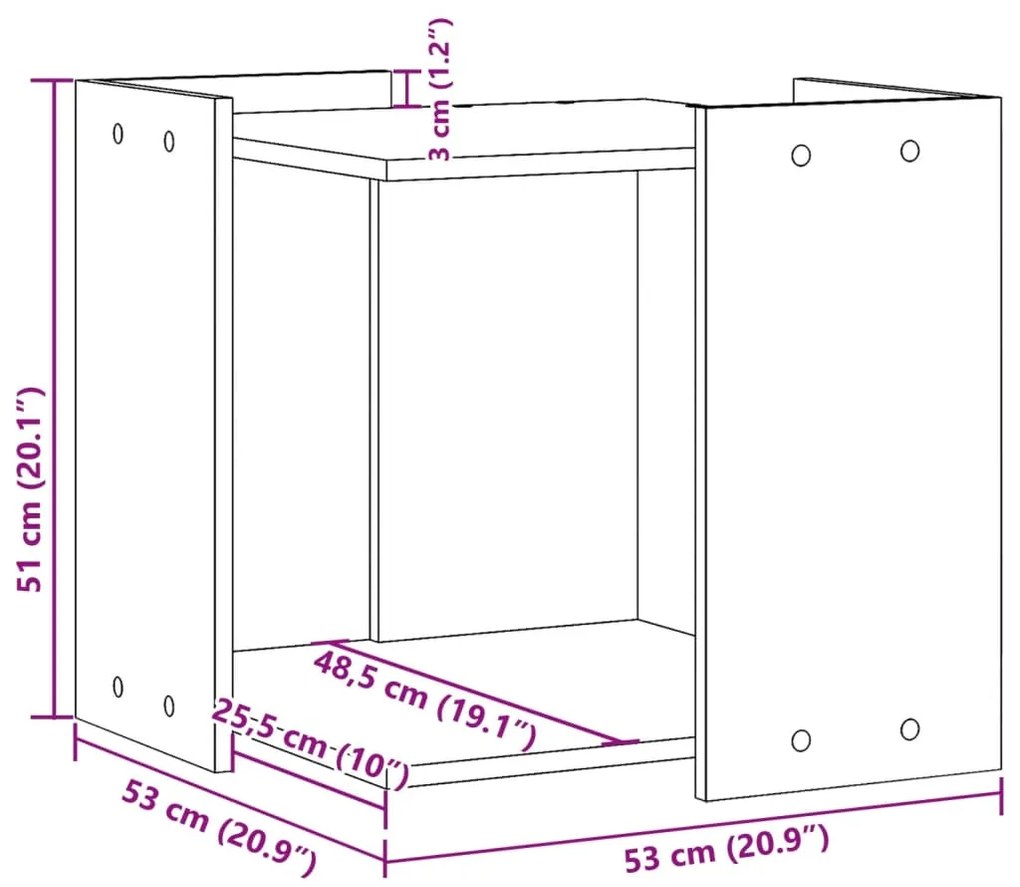 Τουαλέτα Γάτας Περίφραξη Sonoma Δρυς 53x53x51εκ Επεξεργασμ Ξύλο - Καφέ