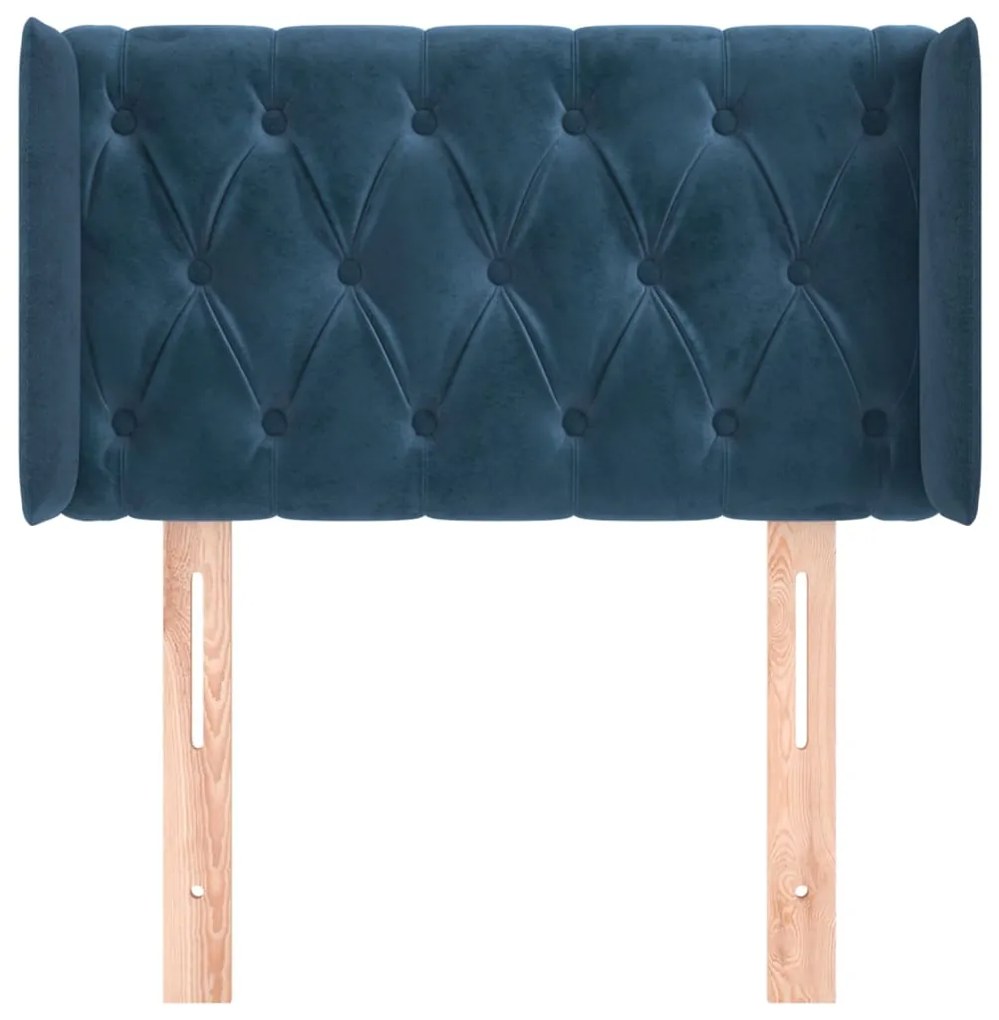 vidaXL Κεφαλάρι με Πτερύγια Σκούρο Μπλε 83x16x78/88 εκ. Βελούδινο