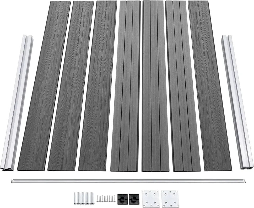 vidaXL Σετ Πάνελ Περίφραξης Γκρι 699 x 146 εκ. από WPC