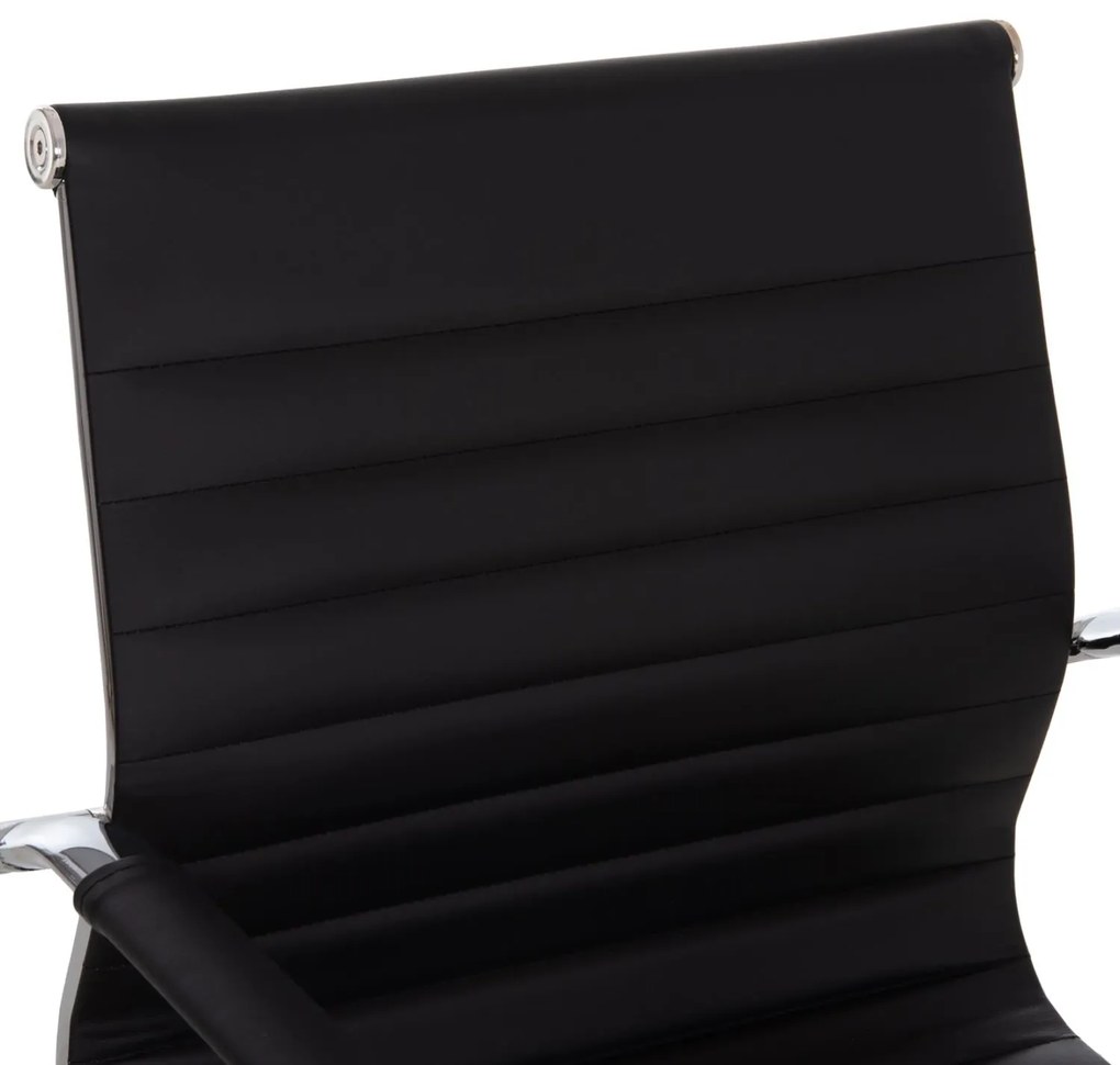 Καρέκλα επισκέπτη Boss με μπράτσα και μαύρο PU 54x56x87Υ εκ. 2αδα