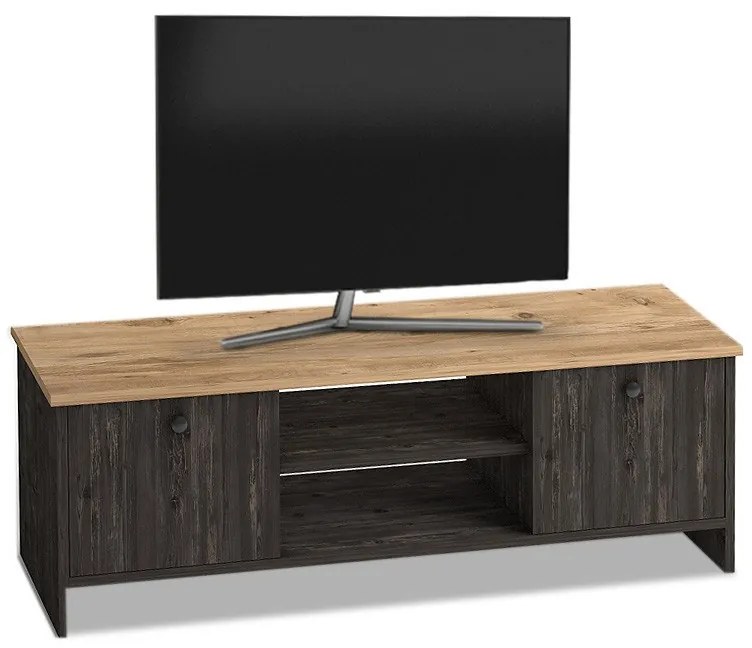 Megapap Έπιπλο Τηλεόρασης Cube Από Μελαμίνη Pine - Industrial Grey 120x30x40εκ.