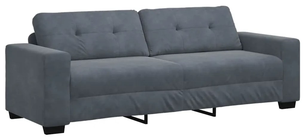 vidaXL Σετ Καναπέ με μαξιλάρι 3 pcs Γκρι 221 x 78 x 80 εκ Βελούδο