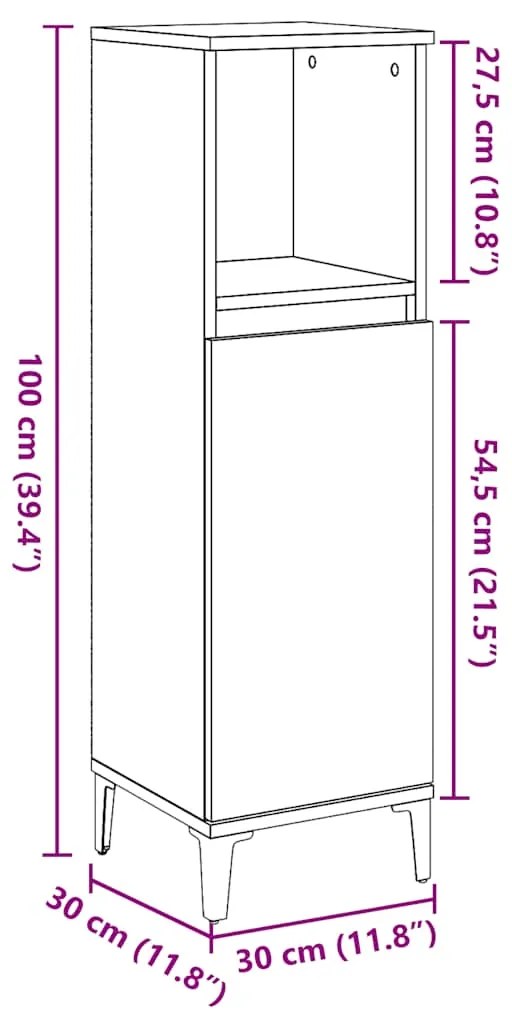 ΝΤΟΥΛΑΠΙ ΜΠΑΝΙΟΥ ΔΡΥΣ ΤΕΧΝΙΤΗΣ 30X30X100 CM ΚΑΤΑΣΚΕΥΑΣΜΕΝΟ ΞΥΛΟ 857112