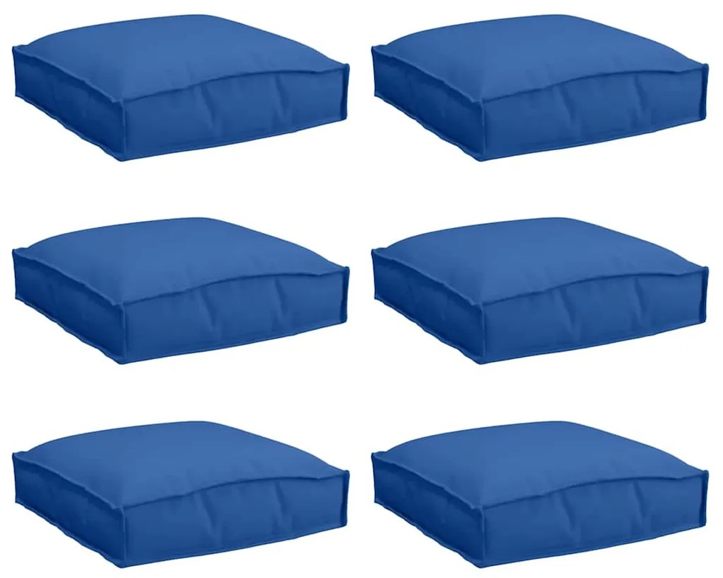 vidaXL Μαξιλάρι παλέτας για κάθισμα 6 pcs Μπλε Ρουά 40 x 40 x 8 εκ.