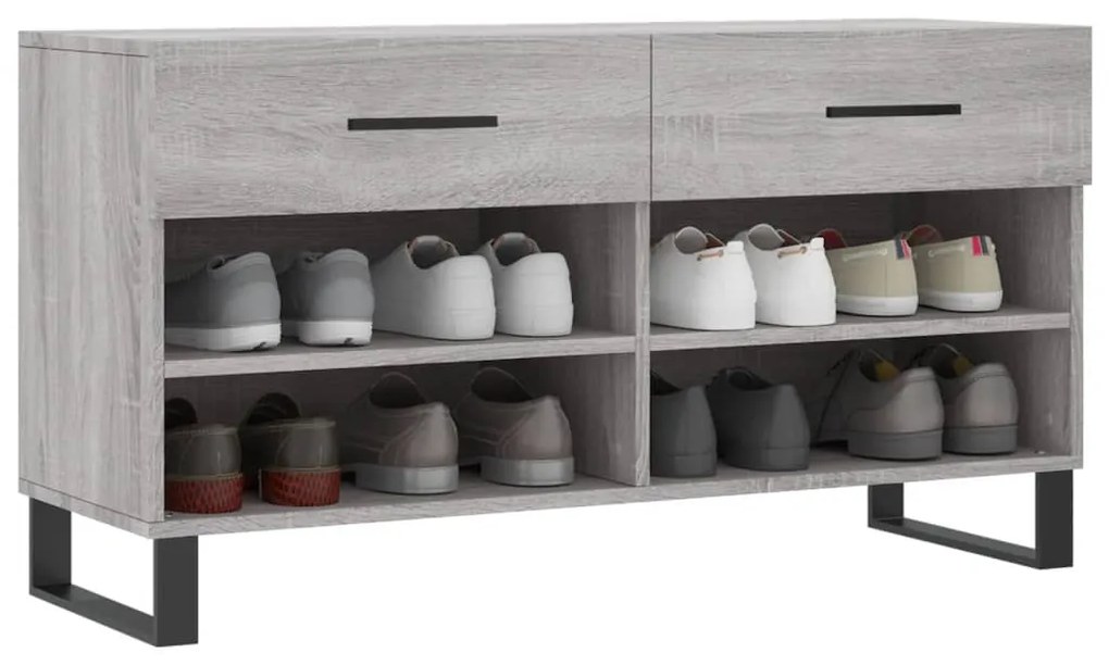 vidaXL Παπουτσοθήκη Γκρι Sonoma 102x35x55 εκ. από Επεξεργασμένο Ξύλο